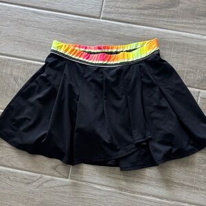 Lucky in Love Black Skort with Neon Rainbow Waistband
